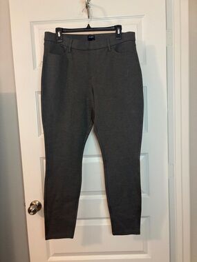 J. Crew Dark Gray Pull On Ponte Ankle Gigi Pants SZ 14 stretch pockets work NWT